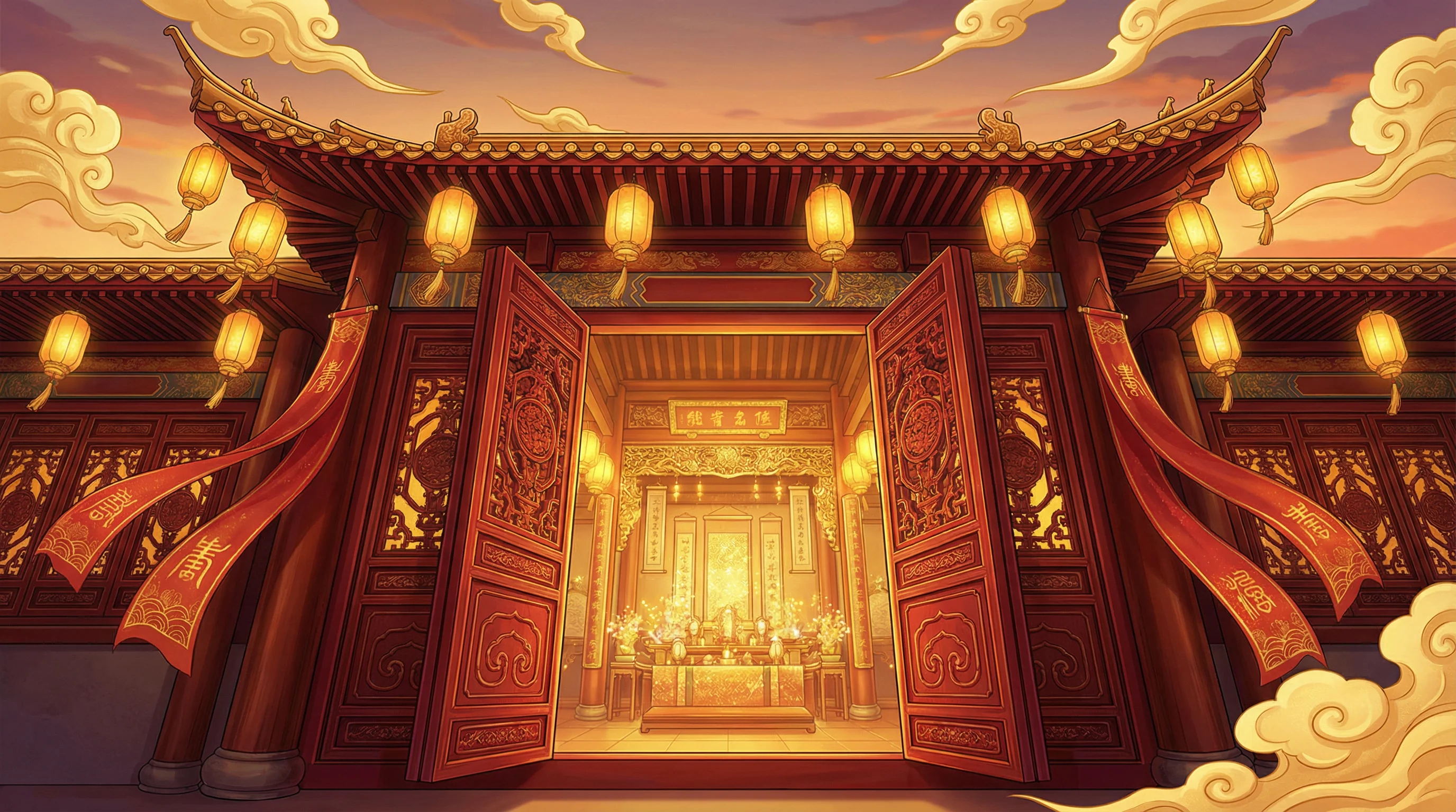 朱红大门东方福运祈愿堂主视觉 - 彩票app